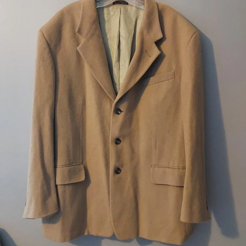 Claudio Morelli Mens Beige 46 Reg 100%‎ CAMEL HAIR sport coat suit jacket blazer